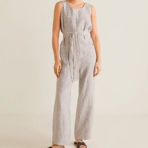 MANGO Long Linen Jumpsuit Size XS NWT
